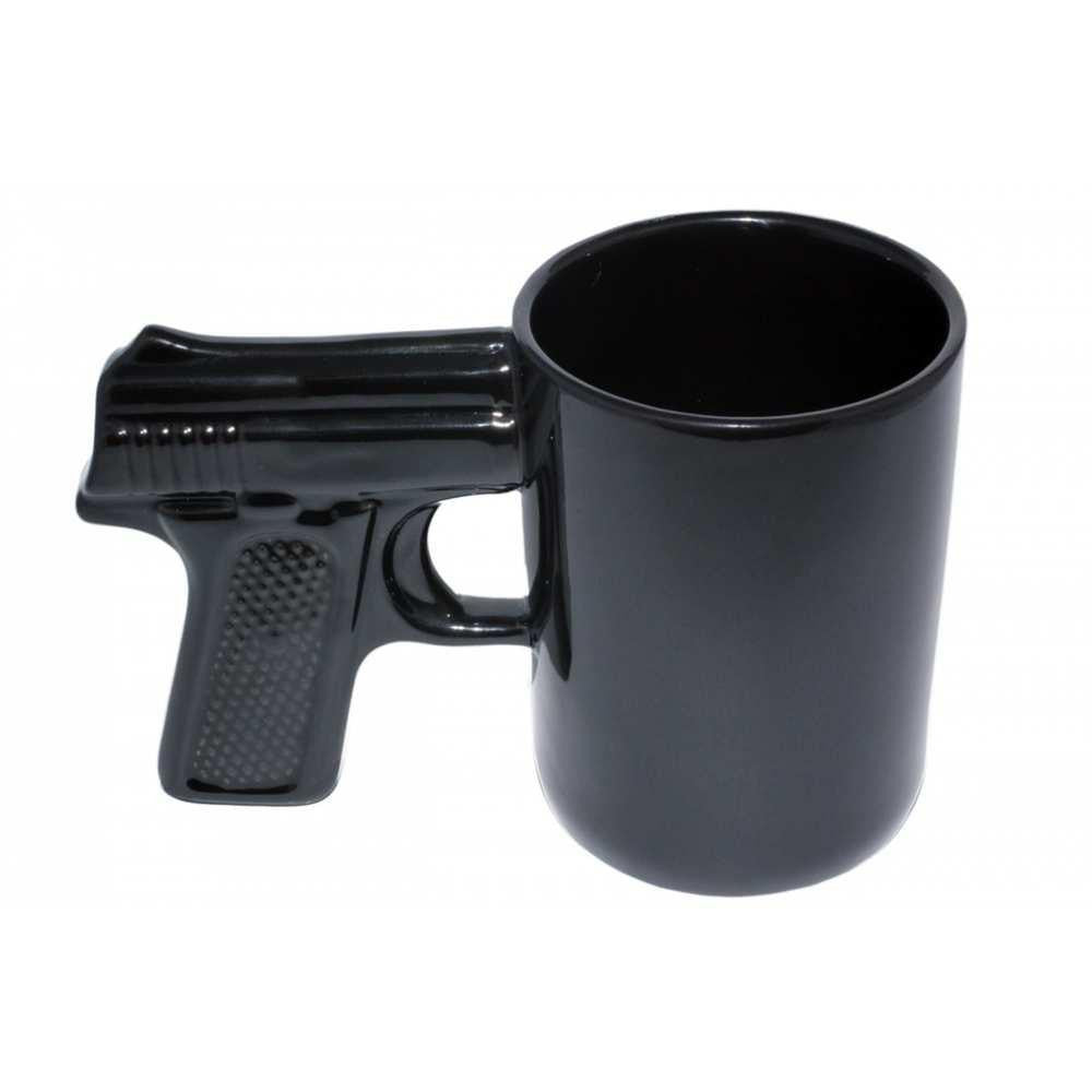 Gun Mug Pistol 16.9 Oz. - Black