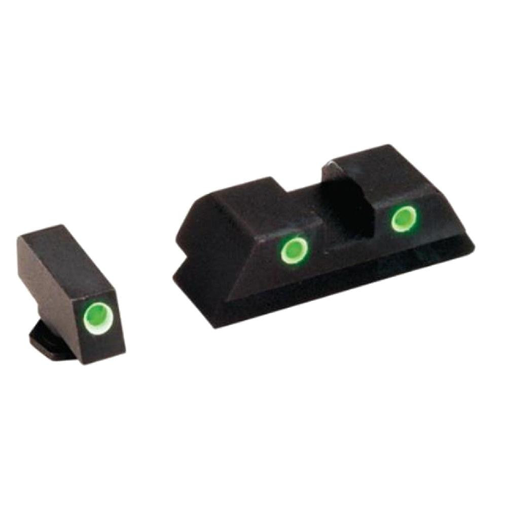 Glock 20 - 21 Pistol Sight Set - Classic 3 Dot - Green Tritium Illumination