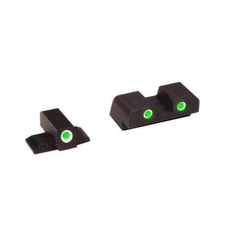 Springfield Pistol Sight Set - Xd - Xdm - Xds - Classic Style - Green Tritium Illumination