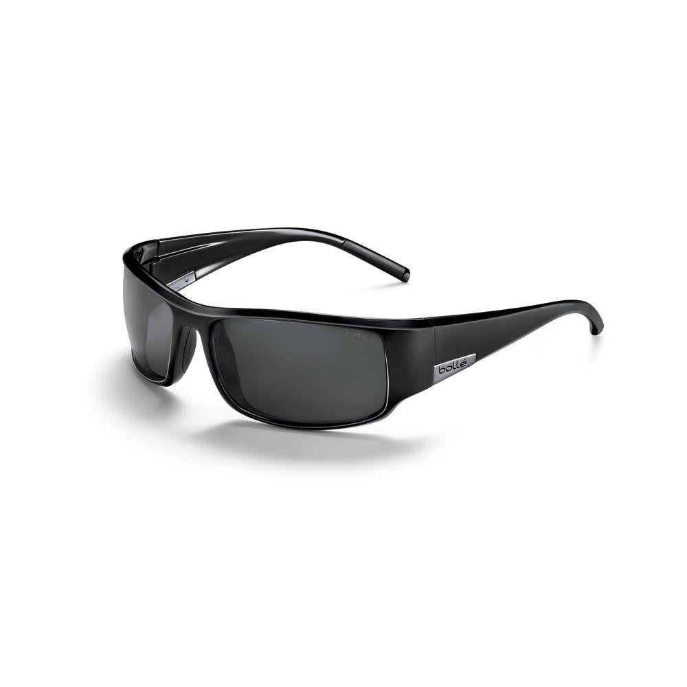 King Sunglasses, Black Shiny Frame Polarized Grey Lens