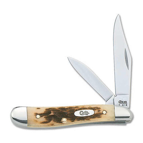 Peanut Folding Knife, Amber Bone