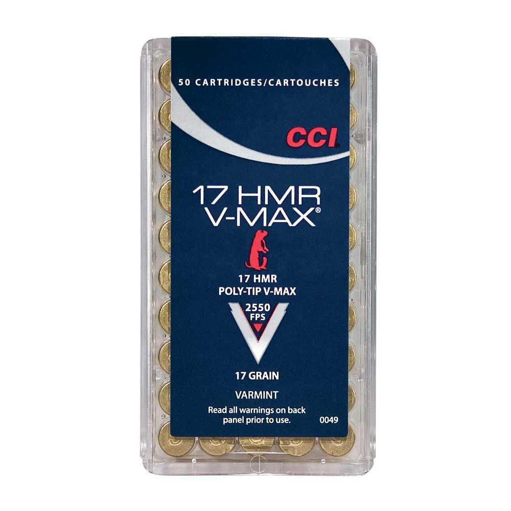 V-max Rimfire Varmint Ammunition - 17 Hmr, Poly-tip V-max, 17 Grain