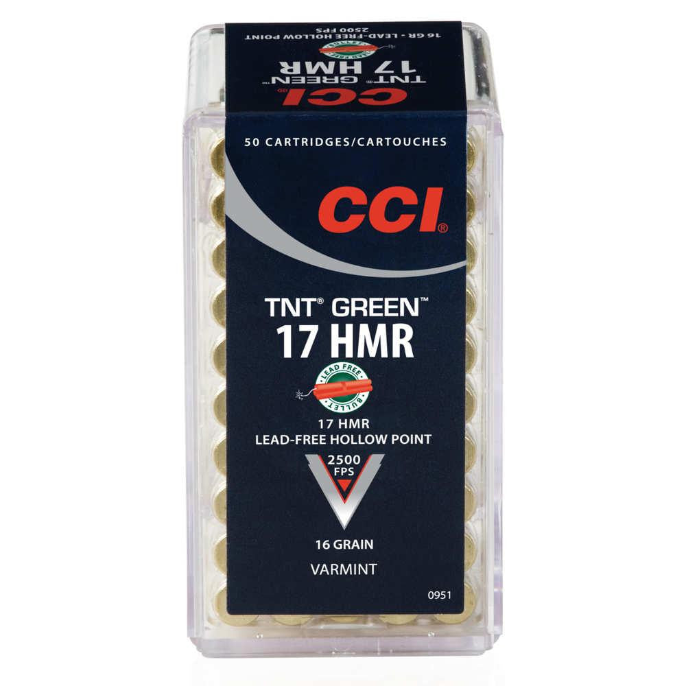 Tnt Green Rimfire Varmint Ammunition - 17 Hmr, Tnt Green Hp, 16 Grain