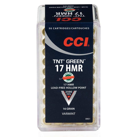 Tnt Green Rimfire Varmint Ammunition - 17 Hmr, Tnt Green Hp, 16 Grain