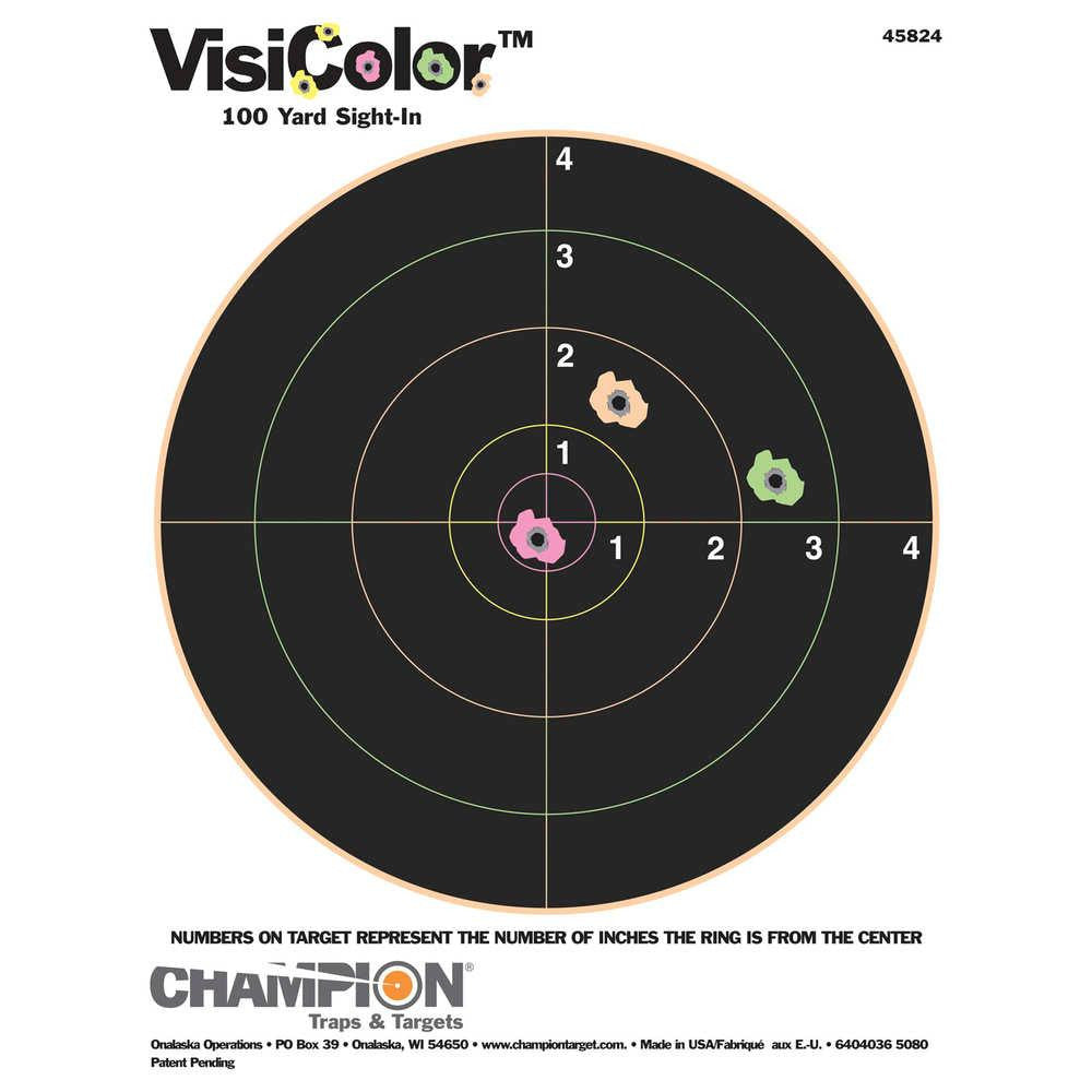 Visicolor High-visibility Paper Targets - 8" Bull