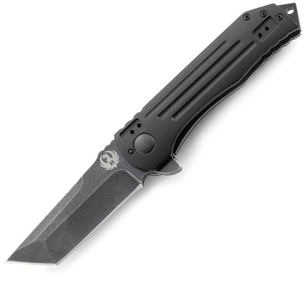 Ruger 2-stage Compact, Aluminum-ss Handle, Stonewash Tanto Plain