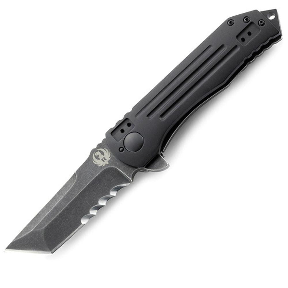 Ruger 2-stage Compact, Aluminum-ss Handle, Stonewash Tanto Combo