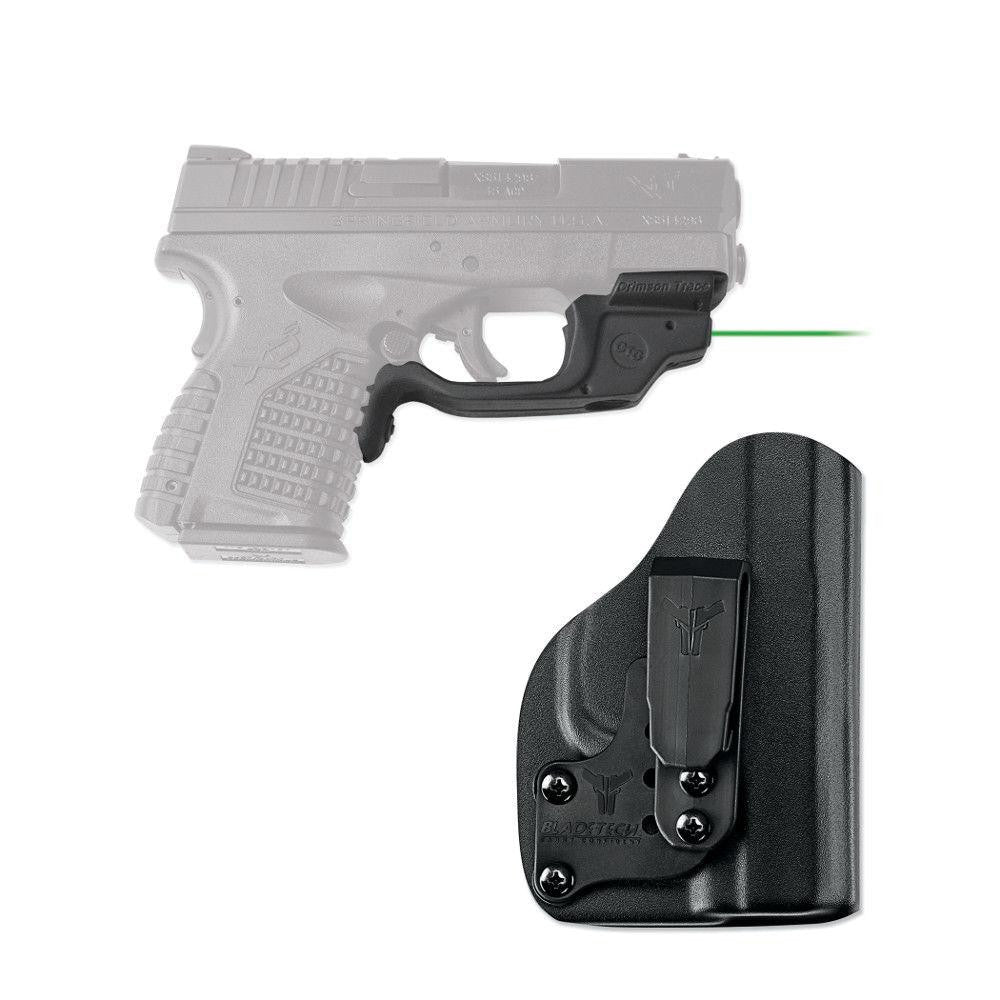 Green Laserguard With Blade-tech Iwb Holster For Springfield Armory Xd-s