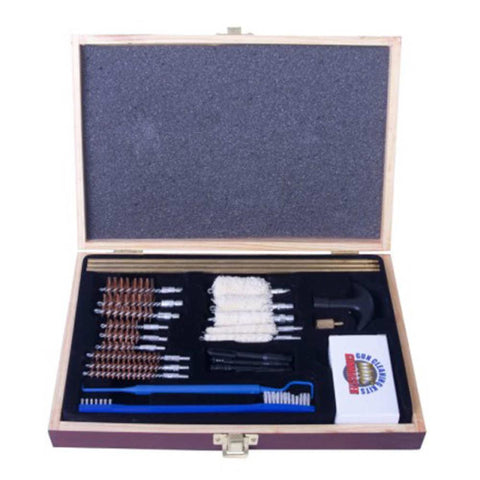 Gunmaster Universal Select 30 Piece Gun Cleaning Kit In Wood Case