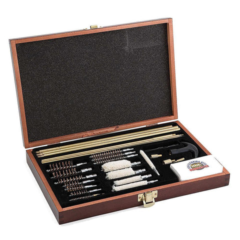 Gunmaster Deluxe Universal 35 Piece Cleaning Kit In Wooden Box