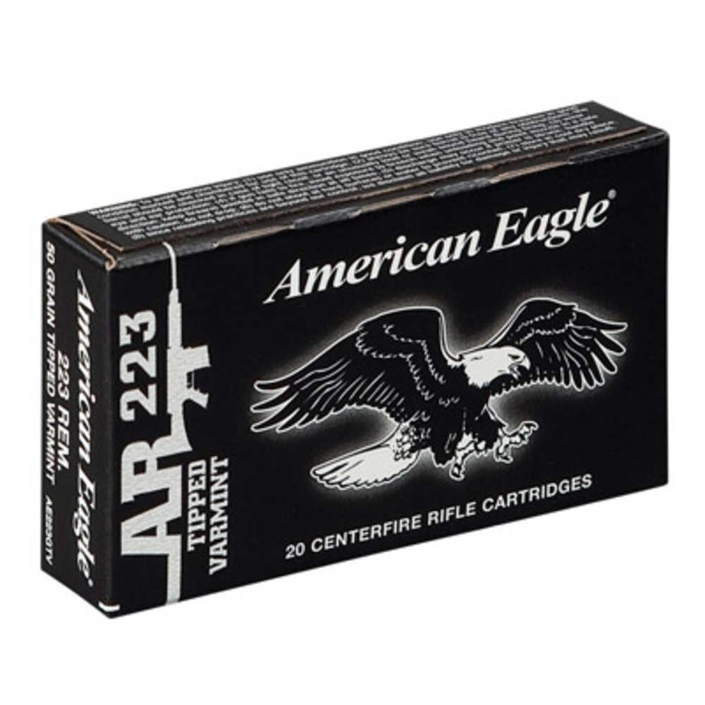 American Eagle Ammunition - 223 Rem. (5.56x45mm), Varmint, Polymer Tipped, 50 Grain