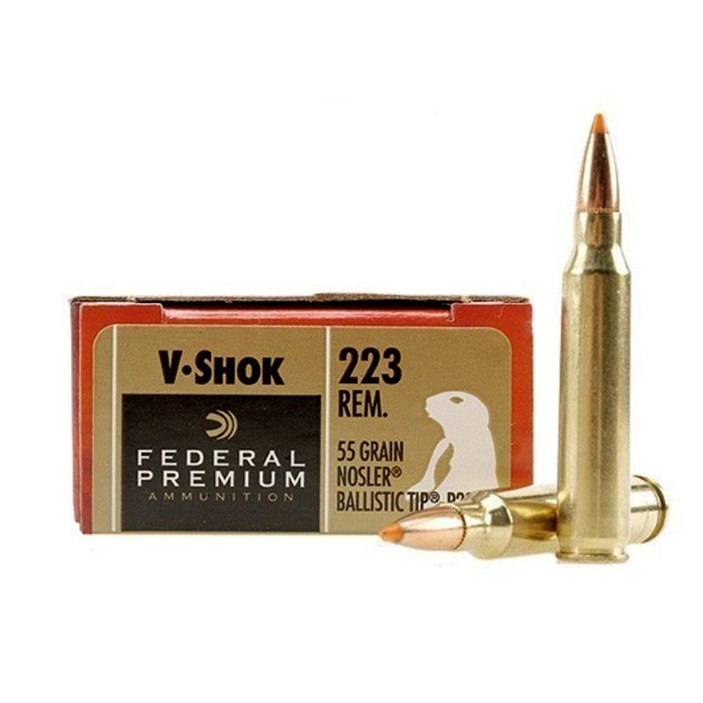 V-shok&reg; Ammunition - .223 Remington (5.56x45mm) - Nosler&reg; Ballistic Tip&reg; - 55 Grain