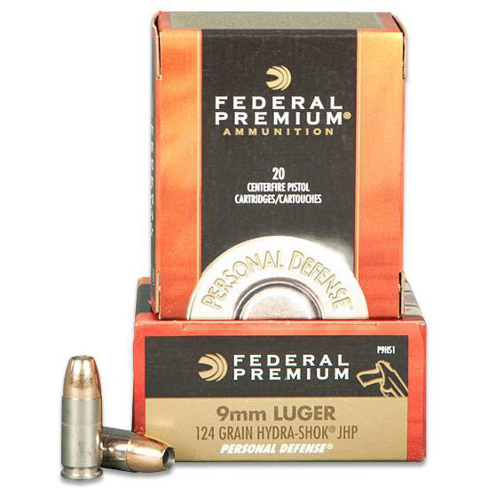 Premium Personal Defense Ammunition - 9mm Luger (9x19mm Parabellum) Hydra-shok Jhp, 124 Grain