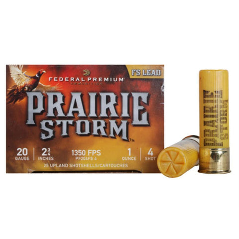 Prairie Storm&reg; - Fs Lead&reg; Shotshells - 20 Gauge - 2 3-4 Inch - 1 Ounce - #4 Shot