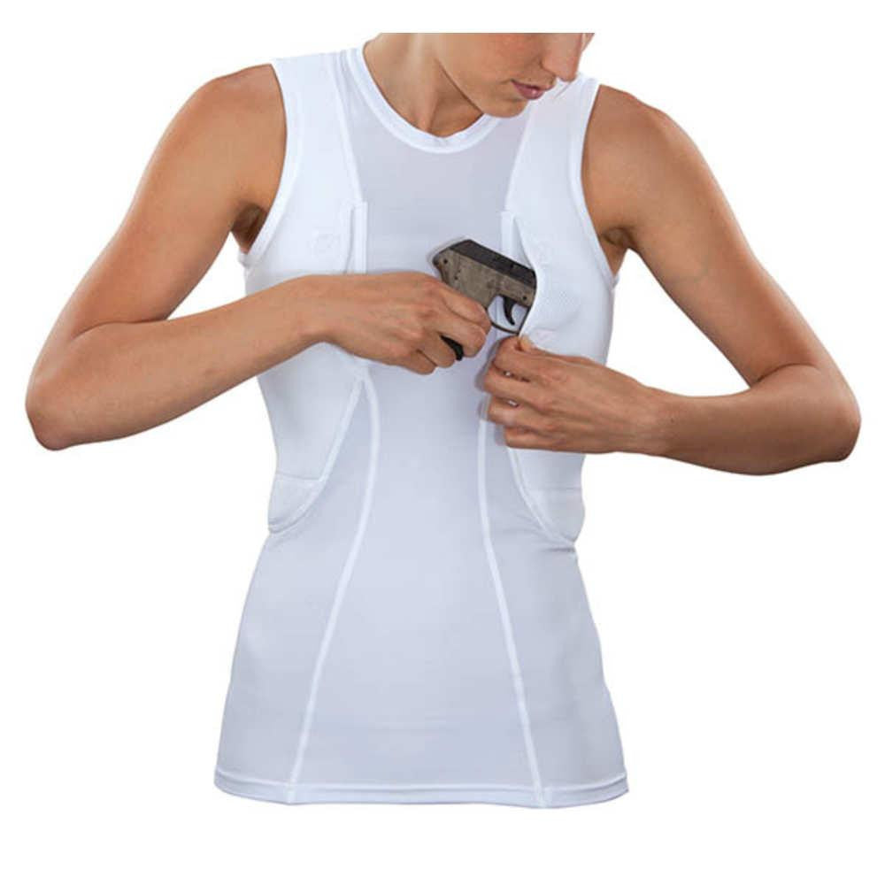 Women's Sleeveless Holster Shirt - White, Large