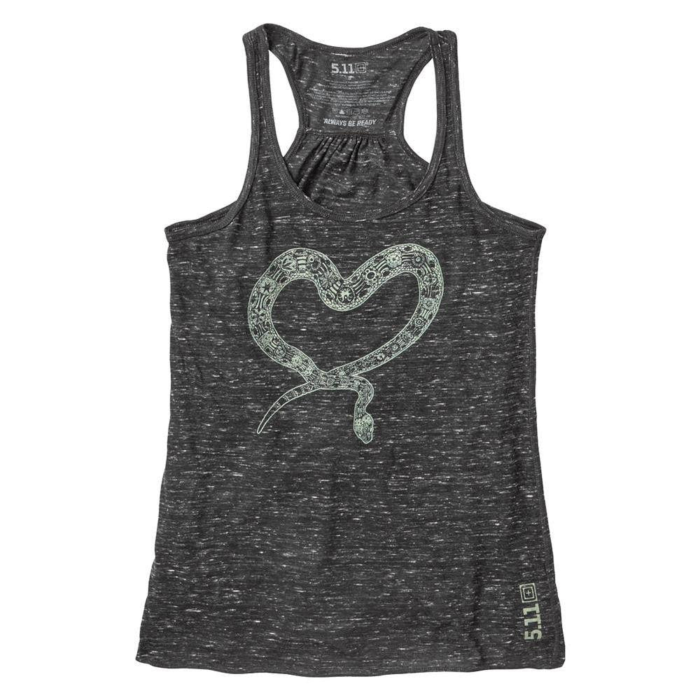 Heart Henna Tank - Black Marble, Large