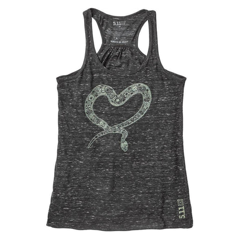 Heart Henna Tank - Black Marble, Medium