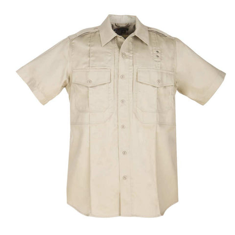 Wm Pdu Ss B-cl Twl Shirt Silver Tan Lt