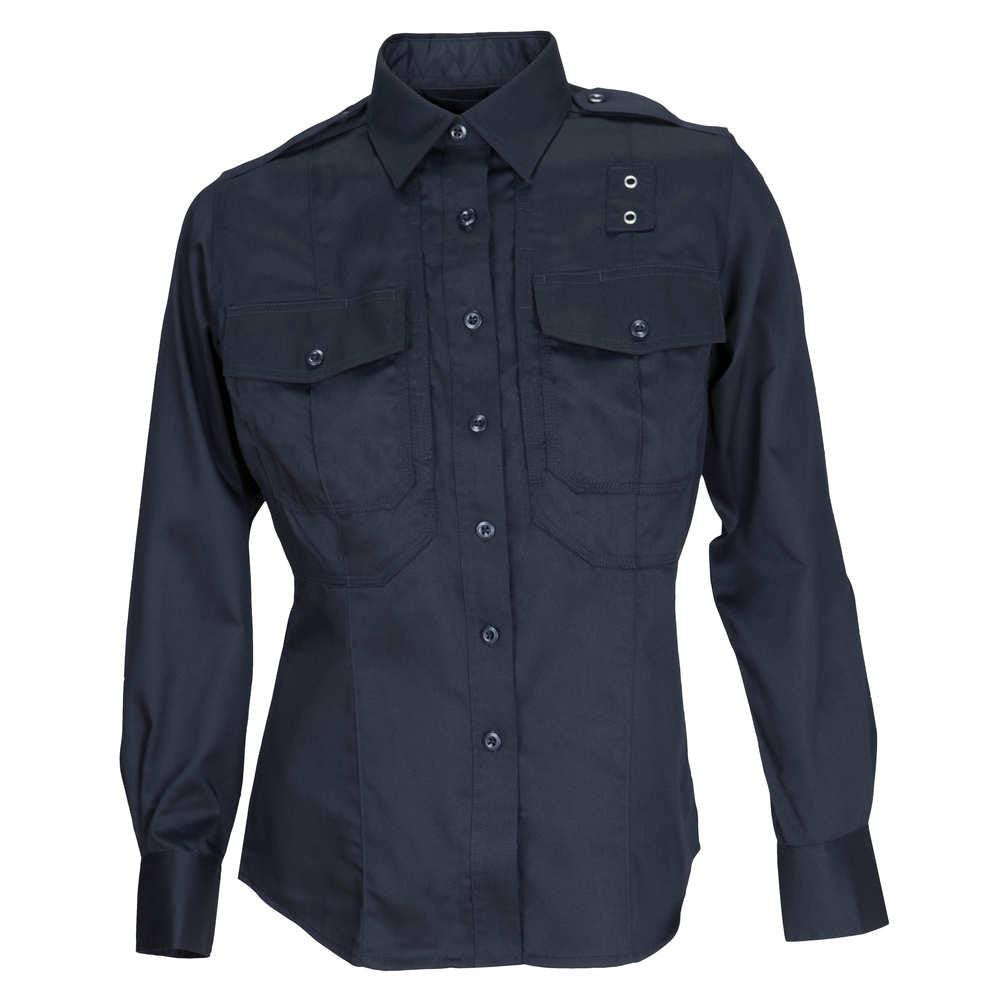 Wm Pdu Ls B-cl Twl Shirt Mdngt Navy Lt