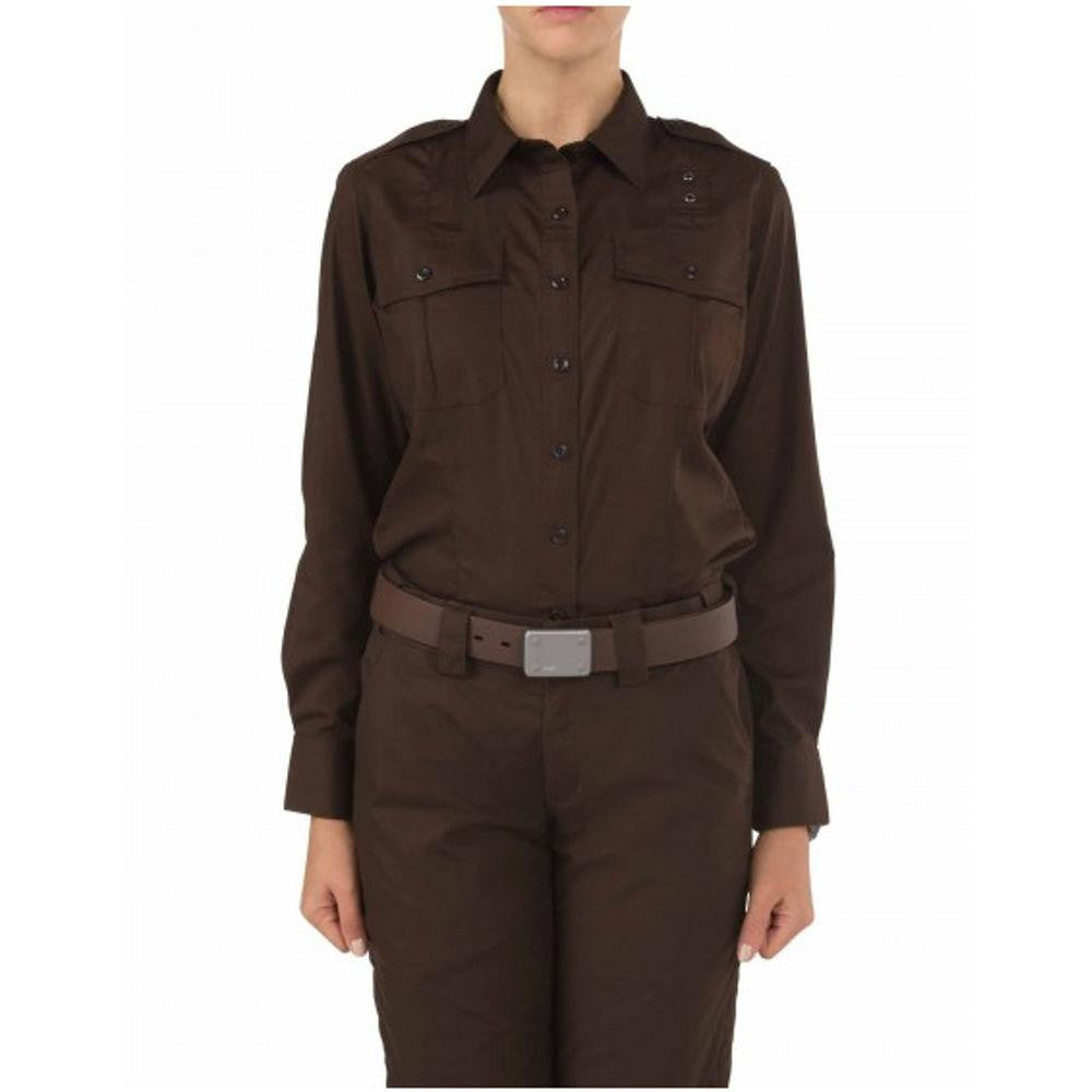 Women's Taclite Pdu Class-a Long Sleeve Shirt - Brown, Large Tall