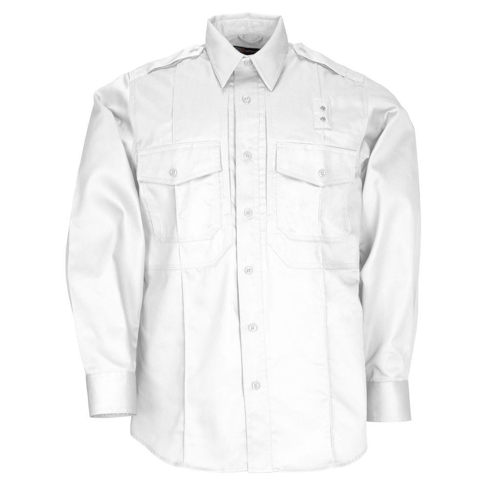 Twill Pdu&reg; Class-b Long Sleeve Shirt - White, 2x-large