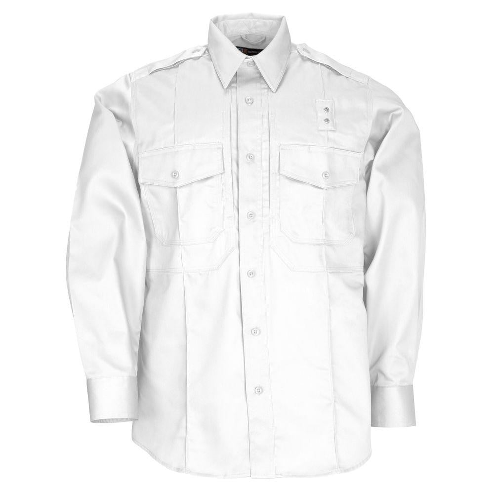 Twill Pdu&reg; Class-b Long Sleeve Shirt - White, Large