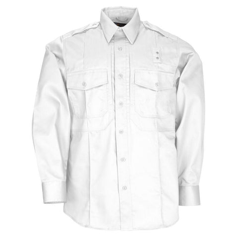 Twill Pdu&reg; Class-b Long Sleeve Shirt - White, Large