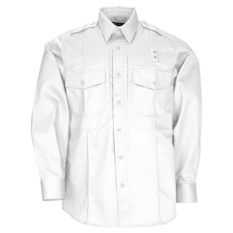 Twill Pdu&reg; Class-b Long Sleeve Shirt - White, Large Short