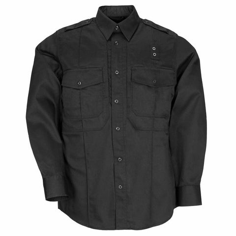 Twill Pdu&reg; Class-b Long Sleeve Shirt - Black, Large