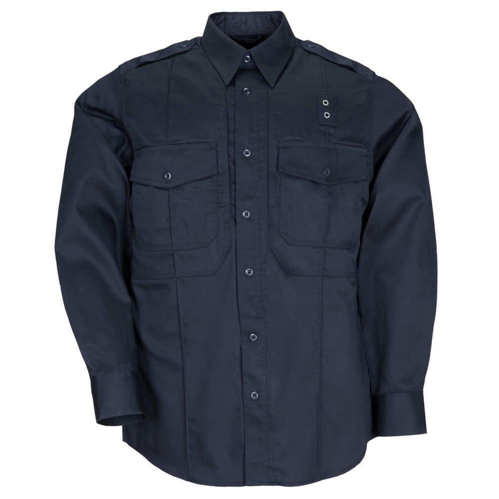 Twill Pdu&reg; Class-b Long Sleeve Shirt - Midnight Navy, 3x-large Tall