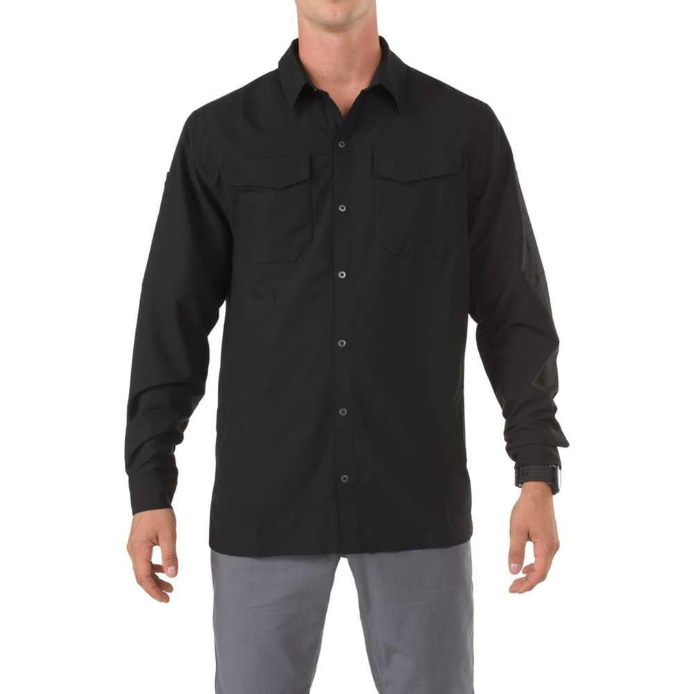 Freedom Flex Woven Ls Shirt Blk S