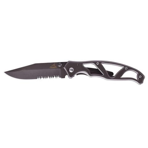 Paraframe I Folding Knife - Ti-grey, Serrated 3"