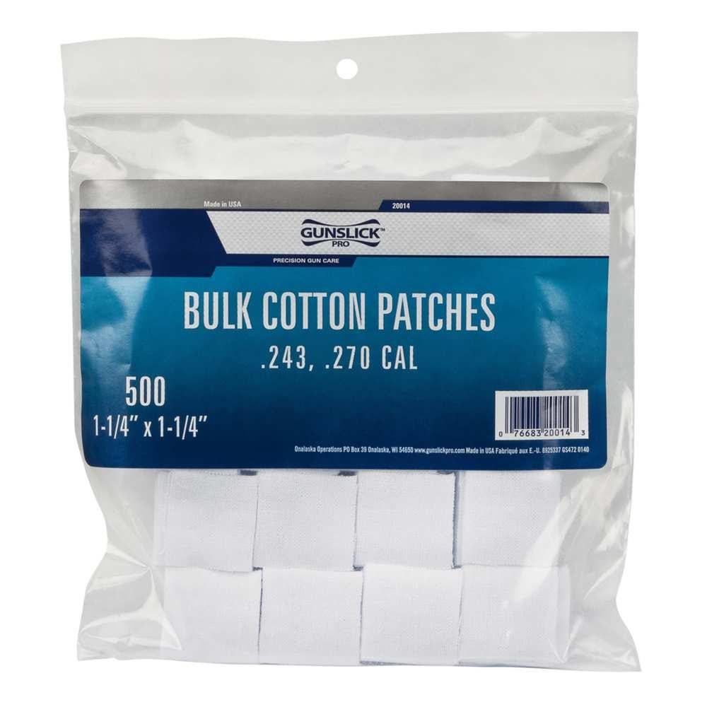 Cotton Patches Bagged - Bulk - .243-.270 Cal (1-1-4 Inch) 500ea