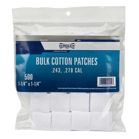 Cotton Patches Bagged - Bulk - .243-.270 Cal (1-1-4 Inch) 500ea