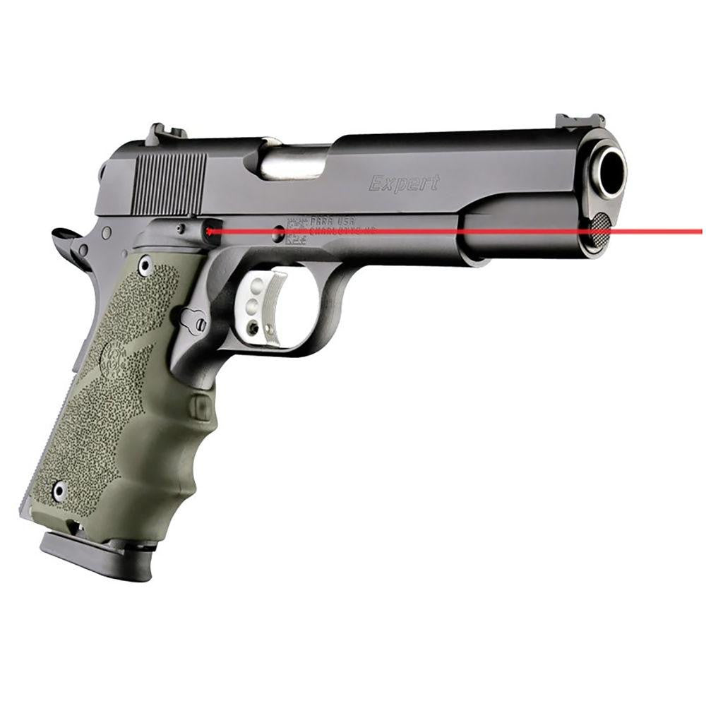 Le Grip - Rubber Wraparound With Finger Grooves - Colt Government Model - Fits Most .45 Clones - Od Green