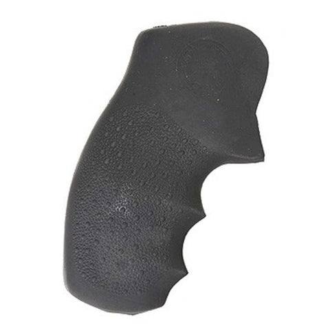 Soft Rubber Grip With Finger Grooves - S&w J Frame Round Butt - Full Size Grips - Black