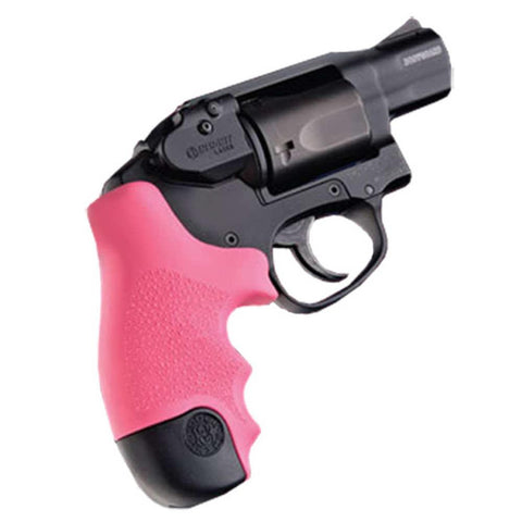 Soft Rubber Grip With Finger Grooves - J Frame Round Butt, Centennial-polymer Bodyguard Tamer Grip - Pink