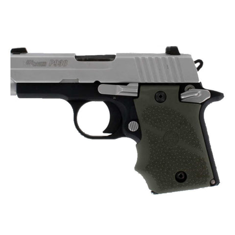 Rubber Wraparound Grip With Finger Grooves And Ambidextrous Safety - Sig Sauer P938 - Od Green