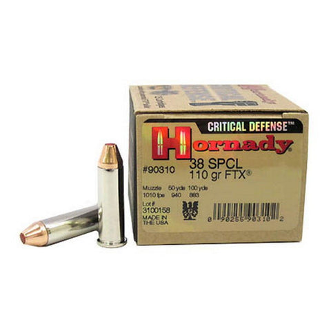 Critical Defense Ammunition - 38 Special, 110 Grain, Ftx