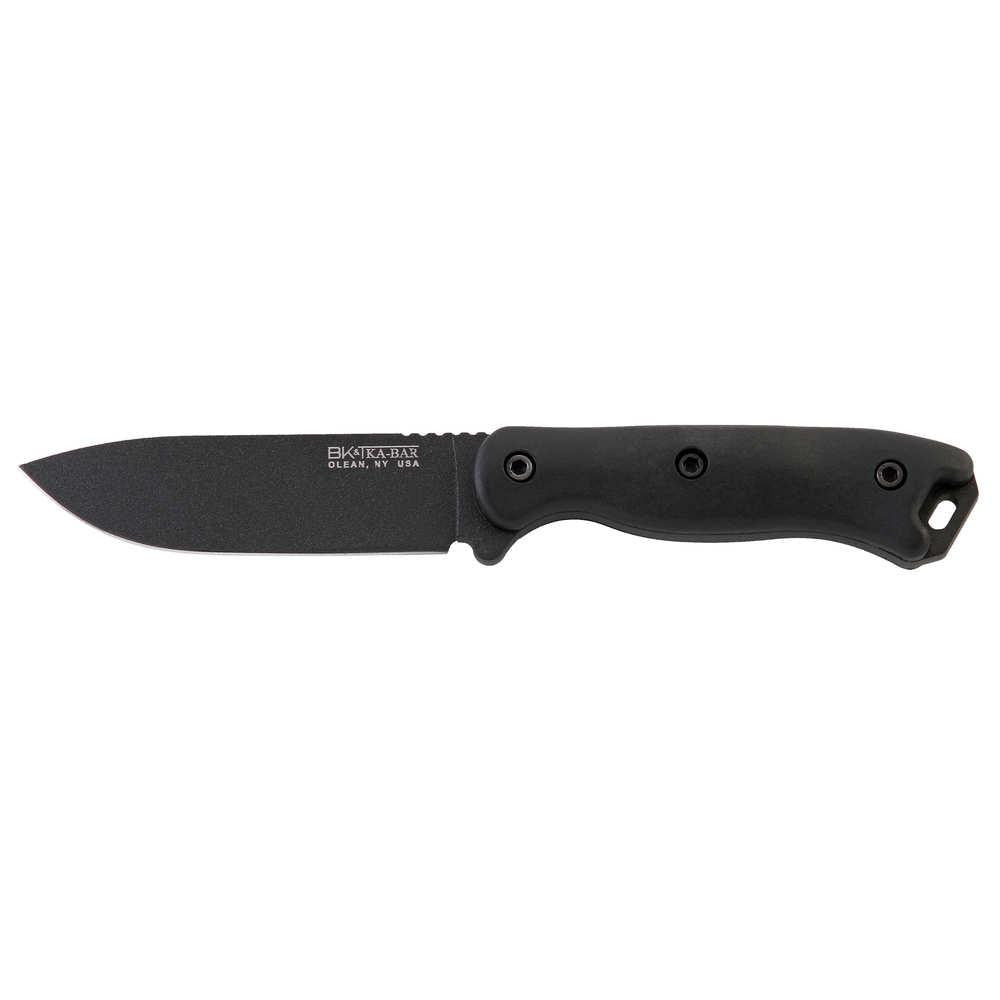 Short Becker Fixed Knife - Black - Drop Point