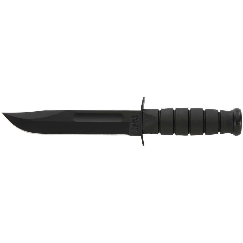 Full-size Black Ka-bar, Straight Edge Fixed Knife - Black - Clip Point