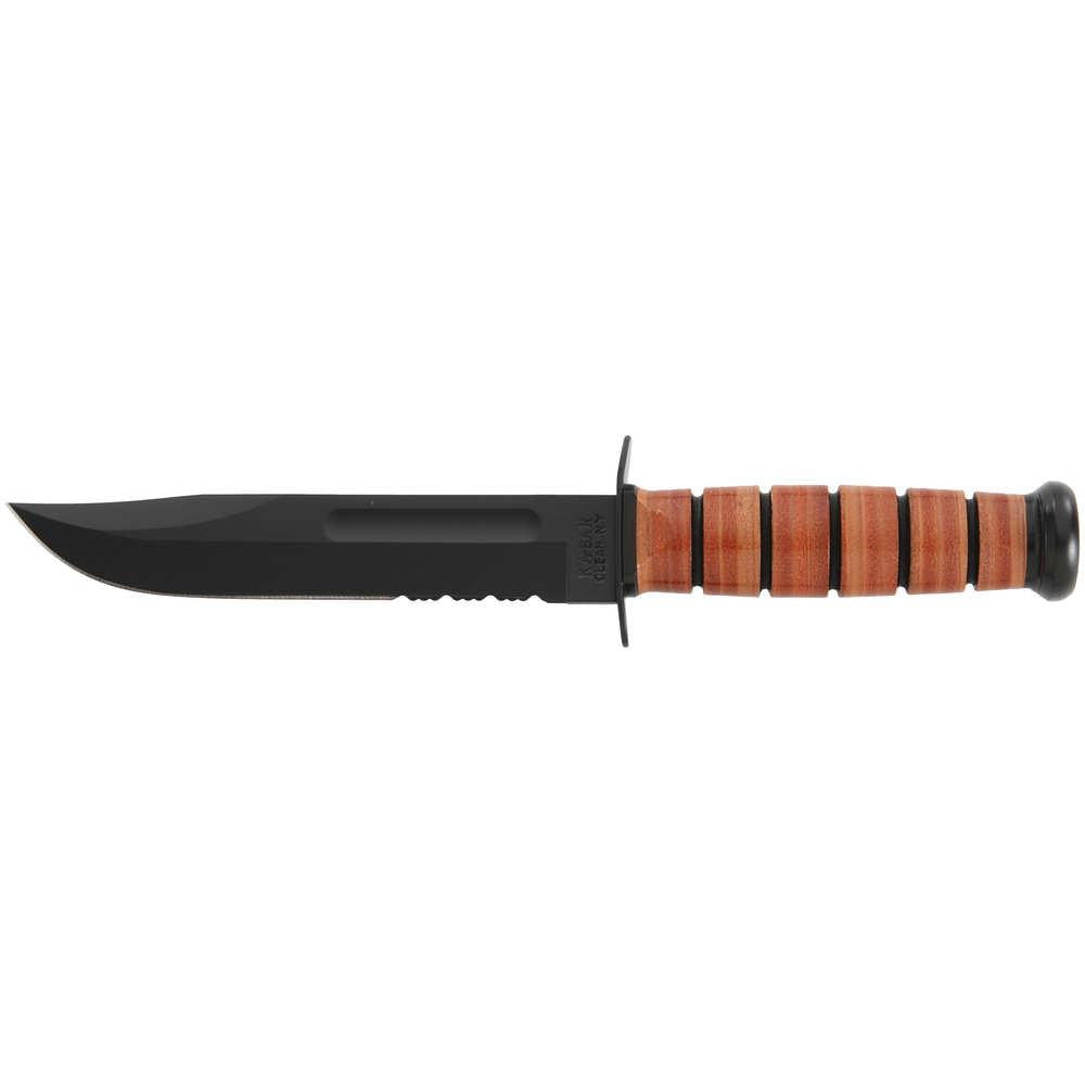 Full-size Us Army Ka-bar, Serrated Edge Fixed Knife - Clip Point