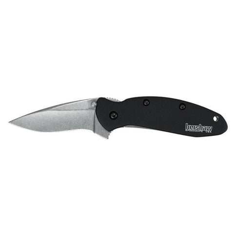 Scallion Folding Knife, Flipper Style, Black