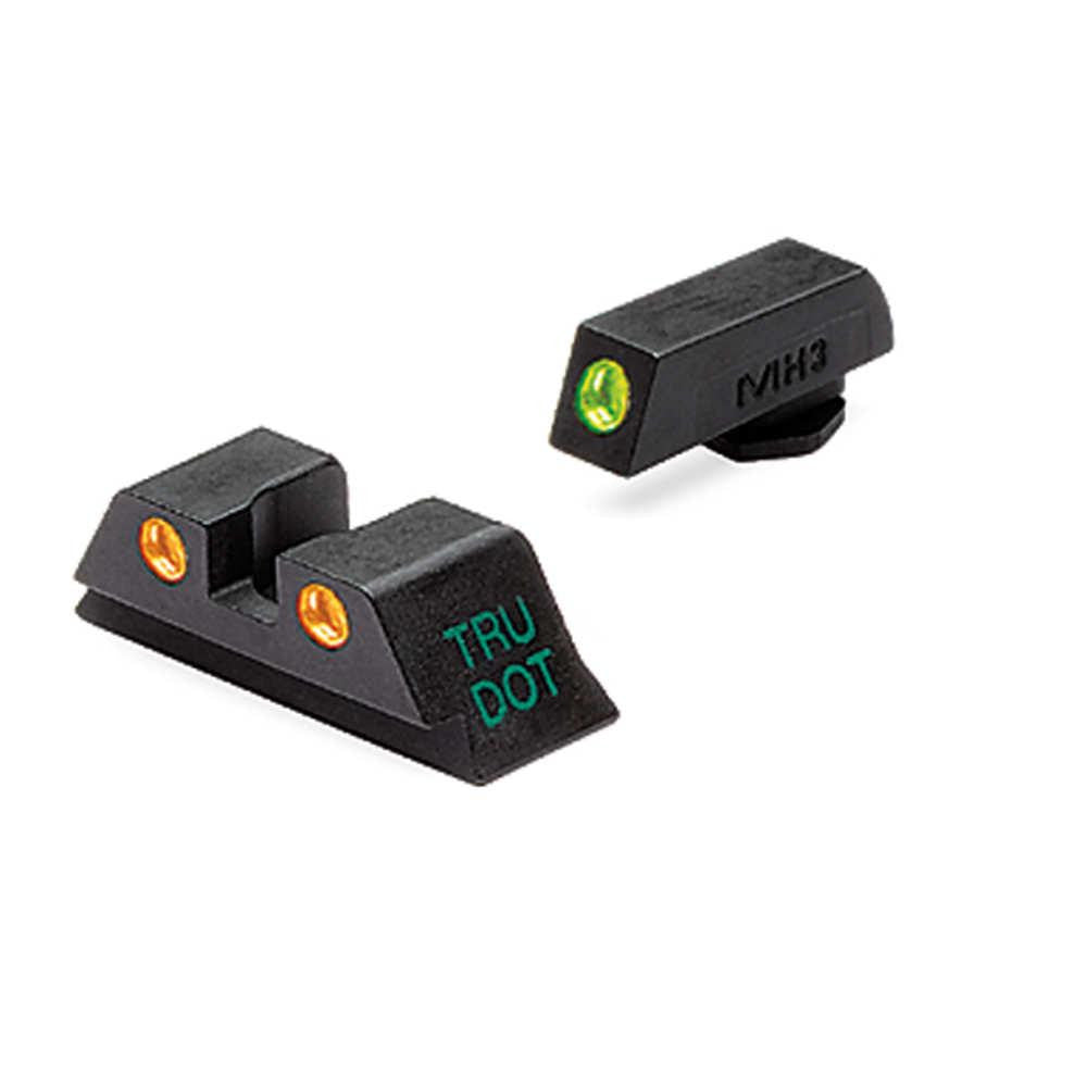 Tru-dot Sight Set, Glock 10mm-45acp, Green Front And Orange Rear Dots