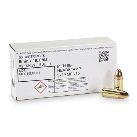 Metellwerk 9mm Nato - 124gr, Fmj, 50rd-bx