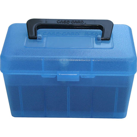 Deluxe H-50 Series Small Rifle Ammo Box - 50 Round - Clear Blue