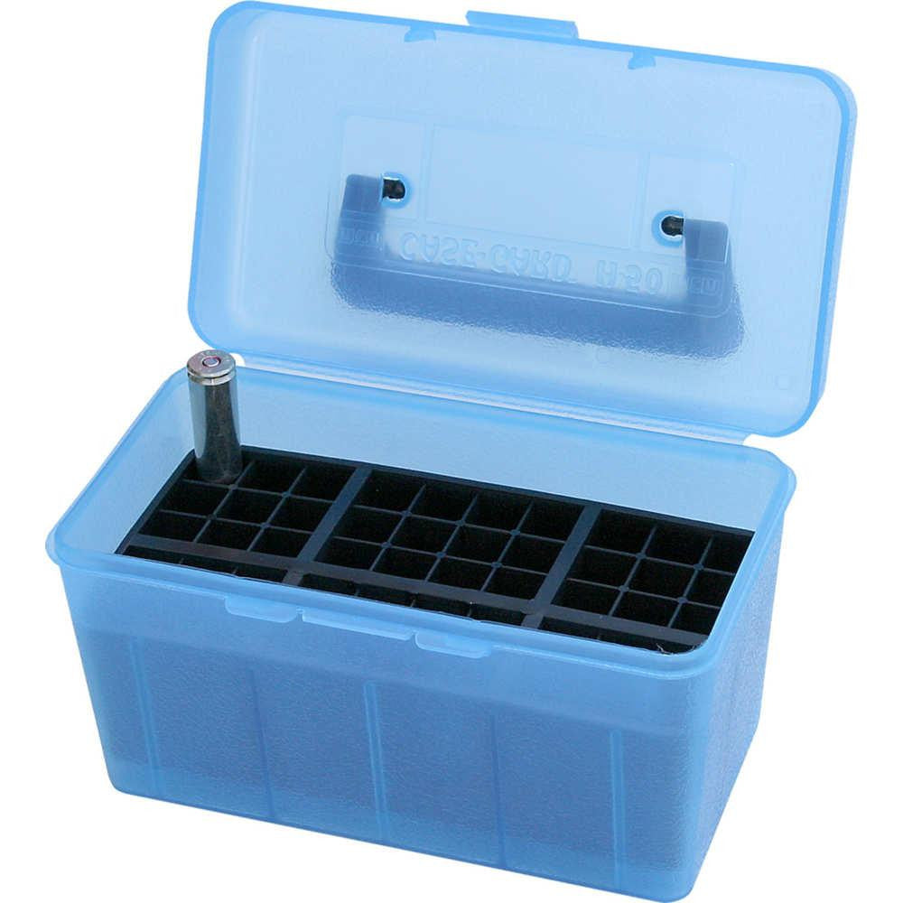 Deluxe H-50 Series X-large Rifle Ammo Box - 50 Round - Clear Blue