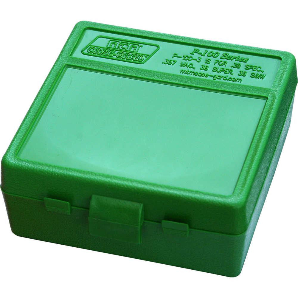 P-100 Series Medium Handgun Ammo Box - 100 Round - Green