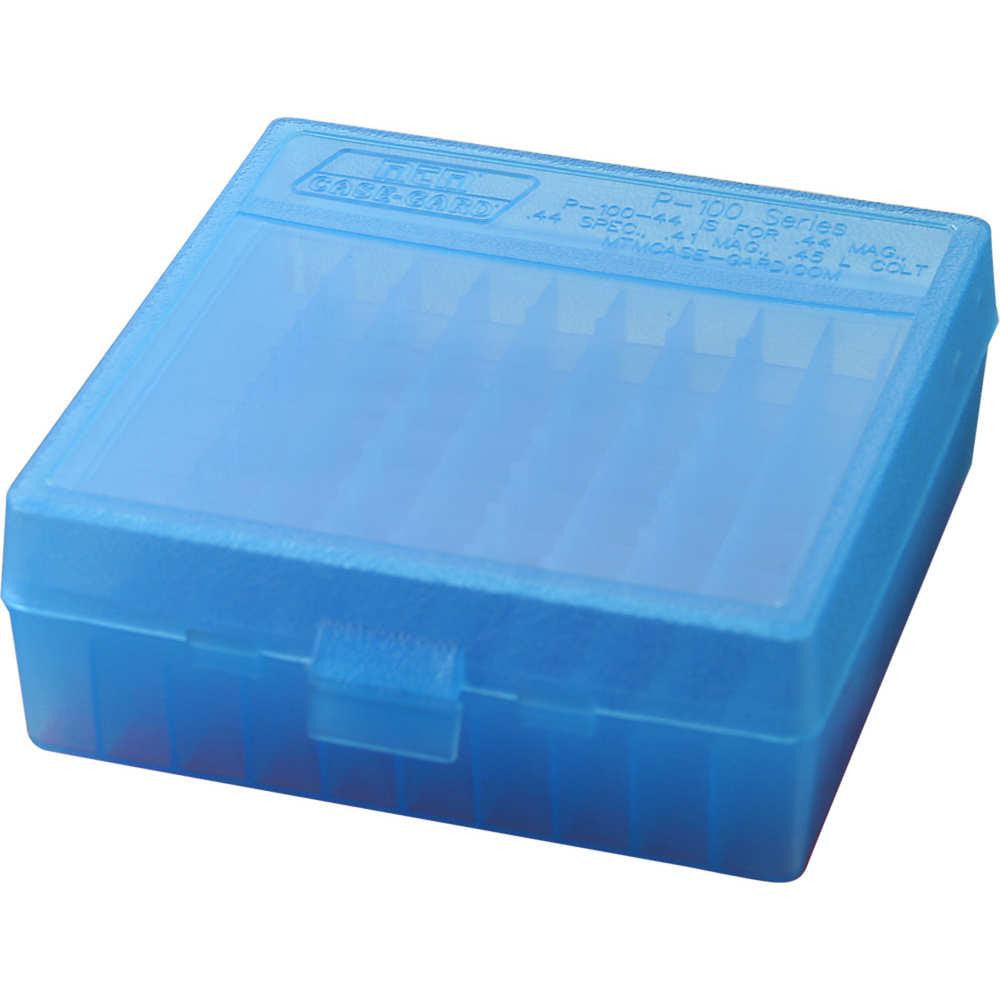 P-100 Series X-large Handgun Ammo Box - 100 Round - Clear Blue