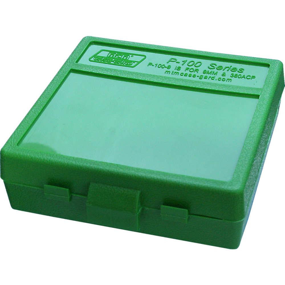 P-100 Series Small Handgun Ammo Box - 100 Round - Green